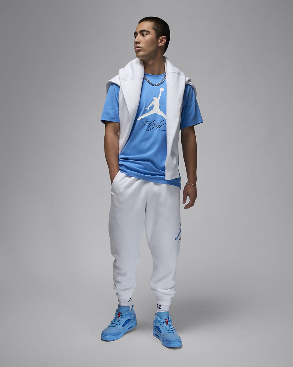 Blue and white jordan shirt store